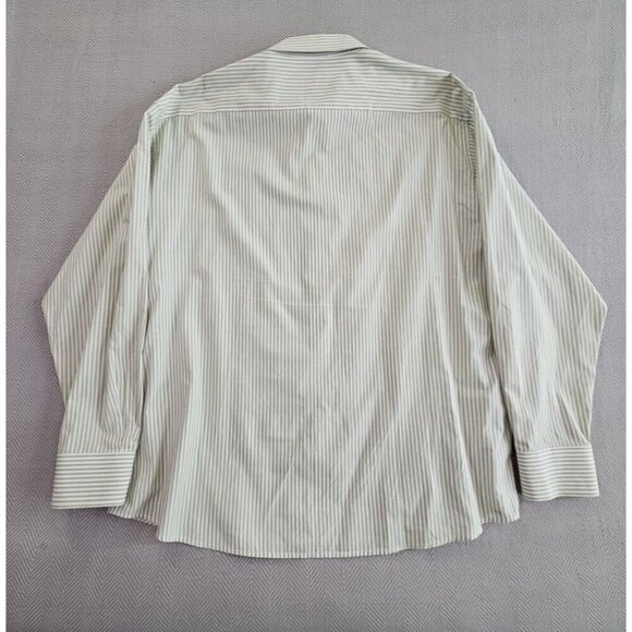 Linea Uomo Shirt Men's 3X Green Stripe Modern Fit Long Sleeve Button Up EUC LN - Picture 8 of 14